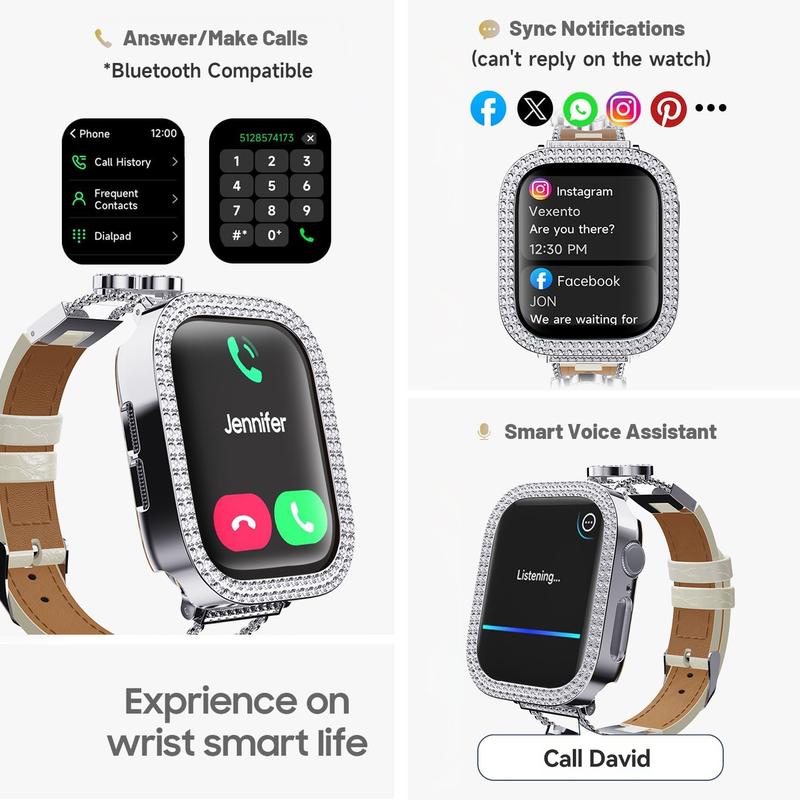 2025 Fashion Smart Watches for Women, Touch Screen Watch, Answer/Make Calls/100+ Sports Modes/Message Reminder, DIY Watch Dials, Wearable Devices, Smart Watches for iPhone/Andriod, Gift for Wife, Girl Friend