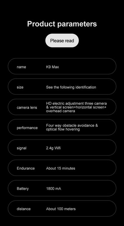 Cross-Border K9MAX Drone Aerial Photography Three Lens Four Axis Aircraft Optical Flow Obstacle Avoidance Remote Control Aircraft Toy drone