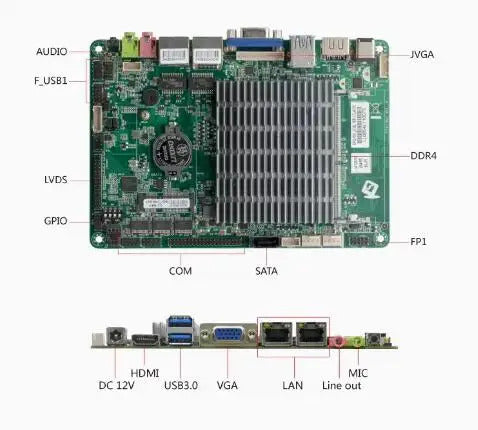 J4125 3.5 inch Motherboard 3.5" SBC IPC Mainboard industrial with Celeron Quad Core DC-12V 6-COM 2xGbE LAN LVDS VGA