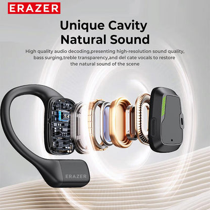 ERAZER XP6 Wireless Earbuds, Bluetooth 5.4 HIFI Sound Quality Bluetooth Headphones, Sports Gaming with Low Latency Earbuds, Touch Control IPX5 Waterproof With microphone Earphones Headsets