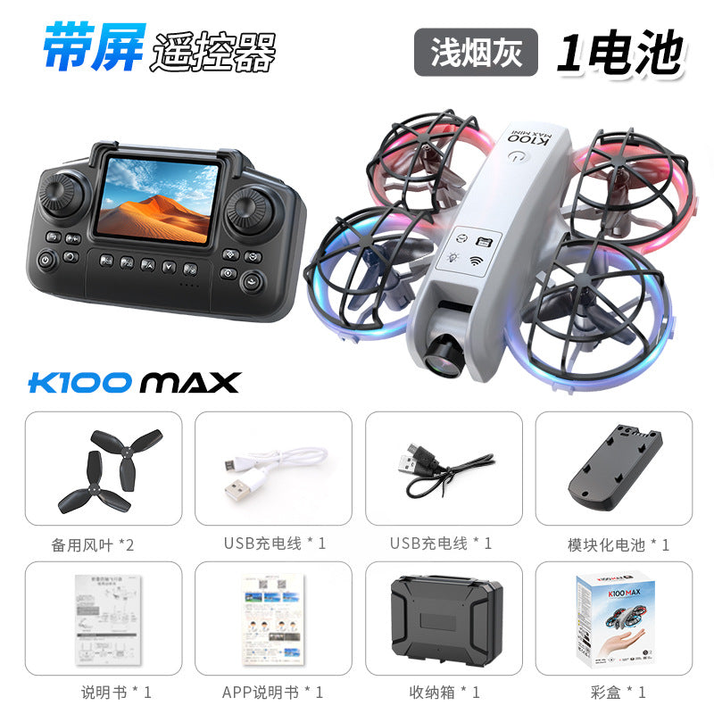 Cross-Border K100MINI Drone with Screen Remote Control Optical Flow Hover Dual Camera Lens HD Aerial Photography Remote Control Aircraft