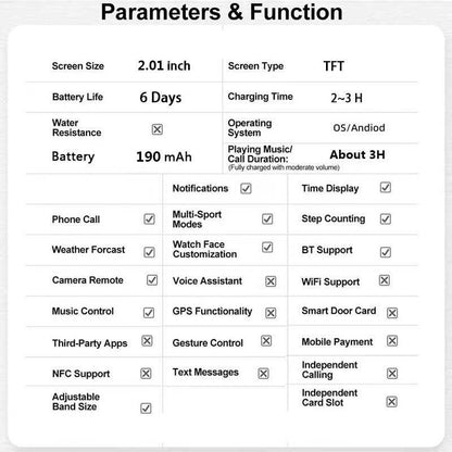 Hot Sale 2.01-inch HD Touchscreen Smartwatch - Wireless Calling, Photo Capture, Music Control | Android/iOS Compatible, Unisex Style, Custom Watch Face, Alarm & Call/SMS Alerts