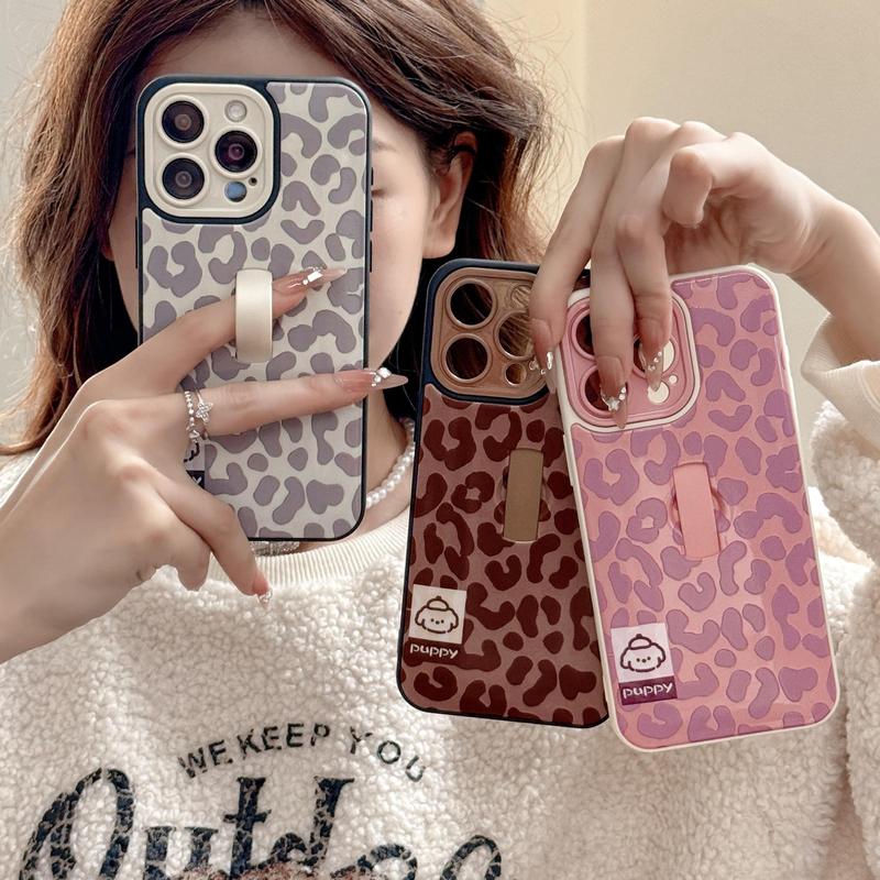 Fashion Leopard-print Pattern Phone Case, Decorative Phone Protector Cover, Phone Accessories Compatible with iPhone 13 14 15 16 Pro Max/Pro, Phone Case