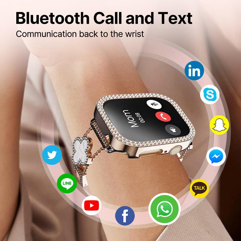 2025 Fashion Smart Watches for Women, Touch Screen Watch, Answer/Make Calls/100+ Sports Modes/Message Reminder, DIY Watch Dials, Wearable Devices, Smart Watches for iPhone/Andriod, Gift for Wife, Girl Friend