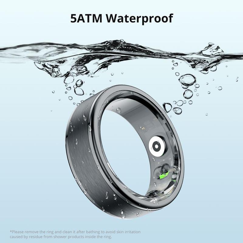 ColMi R03 Smart Ring, Waterproof Smart Ring with Charging Compartment, Fashionable Stainless Steel Ring for Men & Women