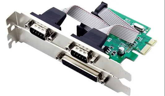 PCIE to COM LPT RS232 New Expansion Cards PCIE To RS-232 PCI-E X1 Card DB25 2XDB9 Parallel Serial Port WinXP/7/8