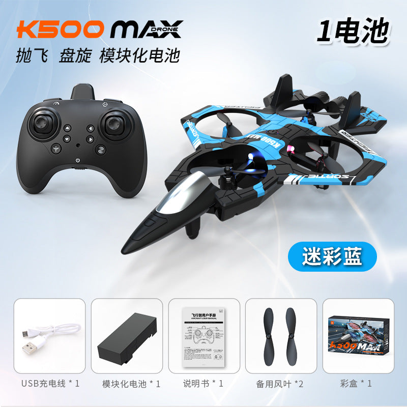 Cross-Border K500Max Fighter Four-Channel Suspension Four-Axis Drone Altitude Hold Roll Stunt Lighting Aircraft Low Price