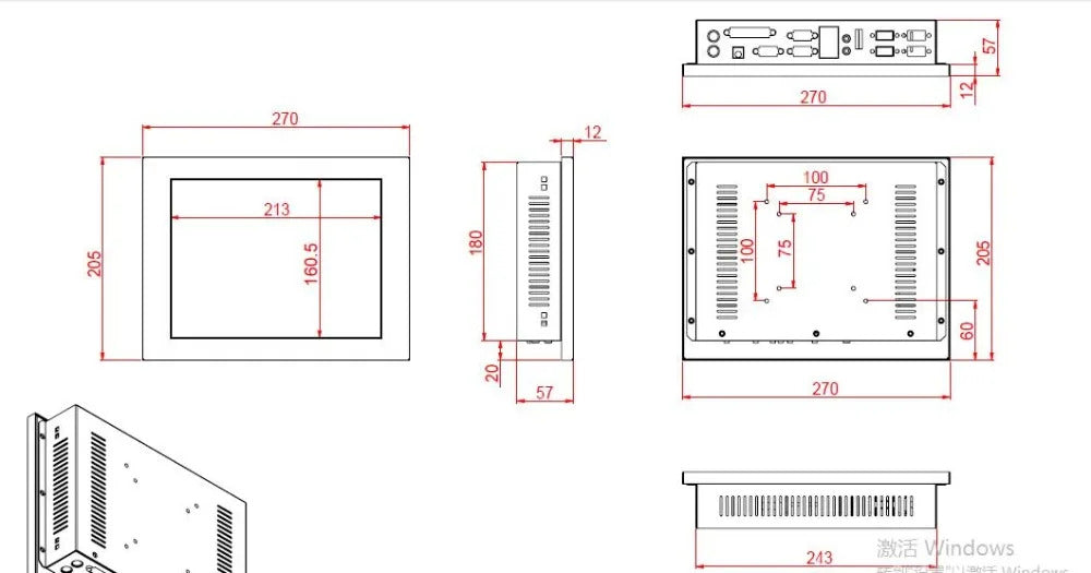 AP1042C-1024-J1900  industrial touch panel PC For Intel J1900 CPU 4GB RAM 120GB SSD LAN RS232 1024X768 LCD Industrial Tablet