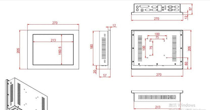 AP1042C-1024-J1900  industrial touch panel PC For Intel J1900 CPU 4GB RAM 120GB SSD LAN RS232 1024X768 LCD Industrial Tablet