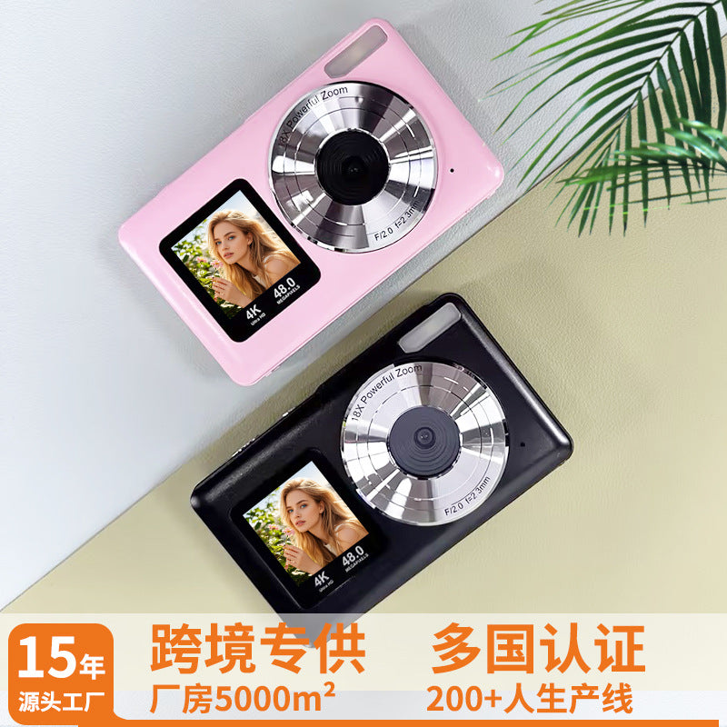 Cross-Border Private Model Hot-Selling Upgraded HD Digital Camera Student Pocket Camera Dual-Screen Selfie Camera Children's Camera