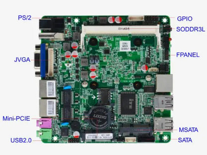 J1900 N2805 NANO Motherboard SBC IPC Mainboard industrial with Celeron Quad Core DC-12V Optional 2xGbE LAN  VGA 1-COM