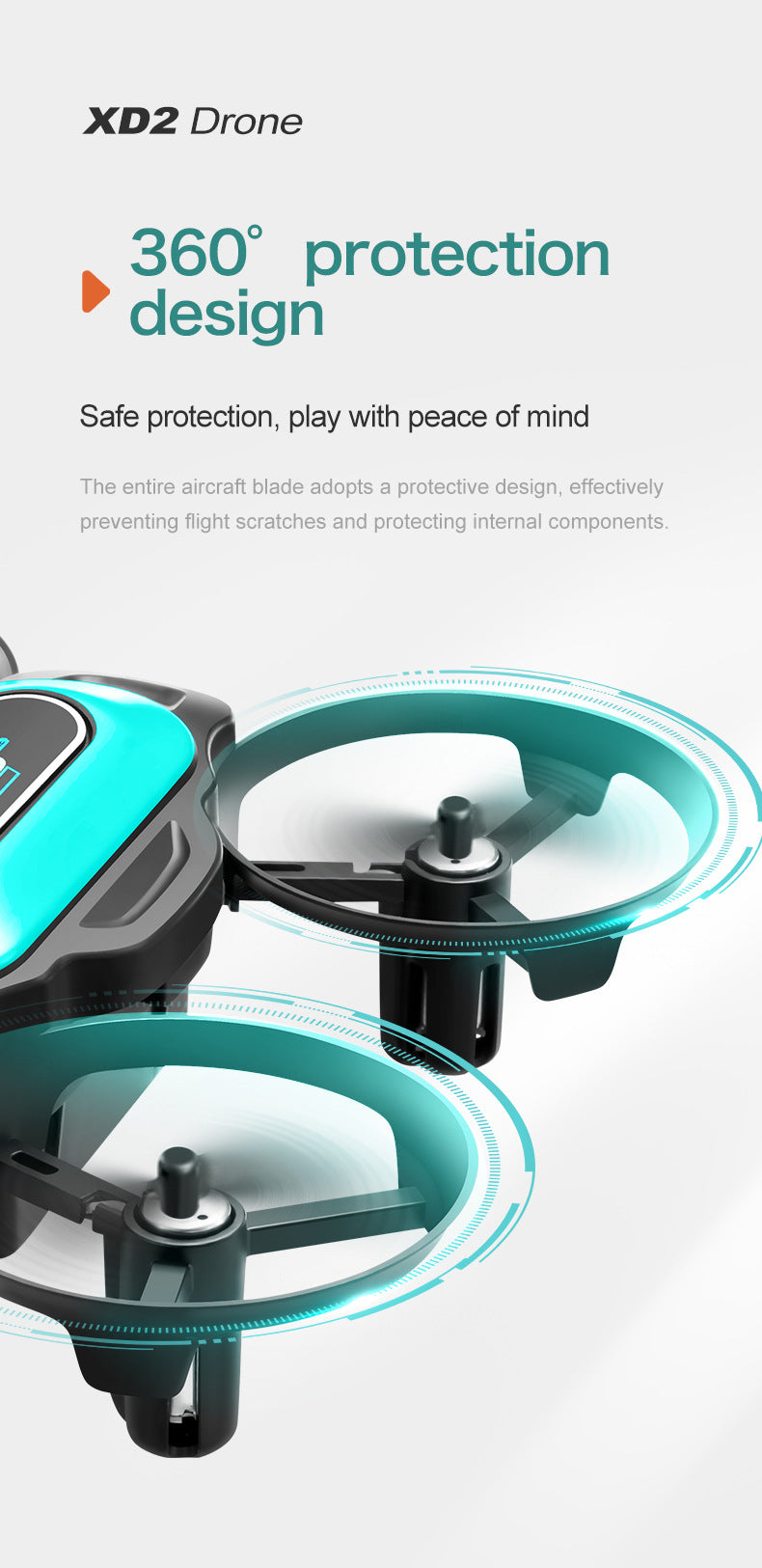 Cross-Border XD2Mini Drone, Shockproof and Impact Resistant2.4G Four-Axis Aircraft360°Rotating and Rolling Remote Control Toy