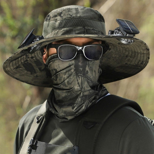 Foreign Trade Hot Item Solar Hat Rechargeable Dual Fan Men's Fishing Fisherman Hat Outdoor Sun Hat Sun Protection Hat