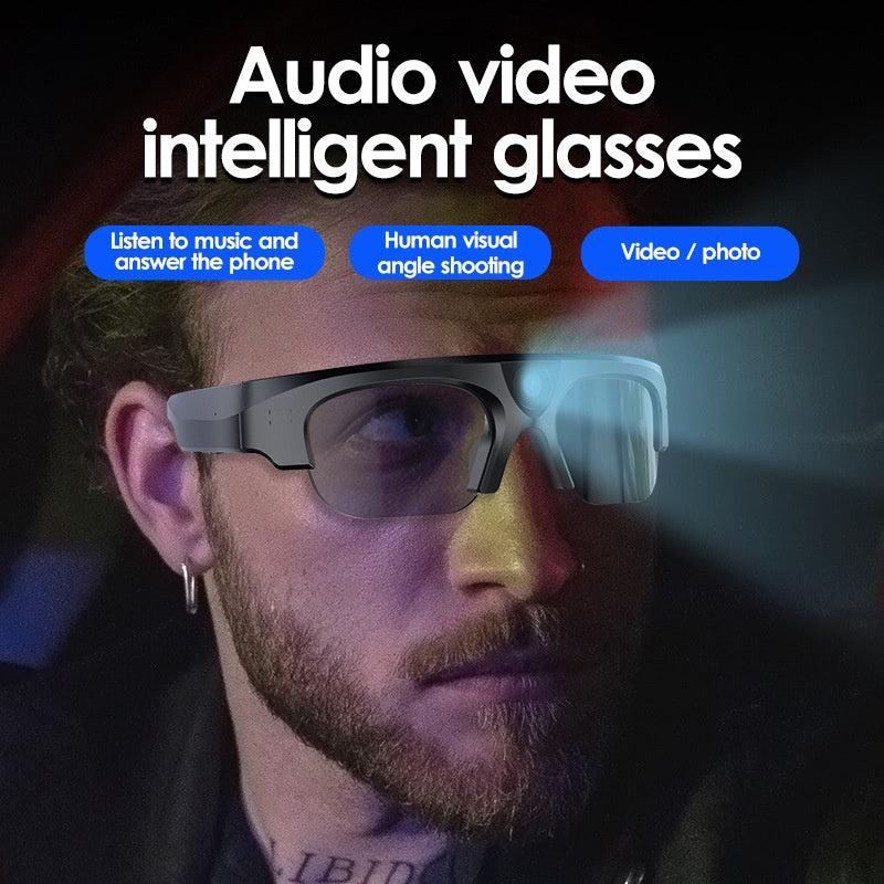 Anti-Blue Light Wireless DV Sports Call Music Listening Cycling Shooting Bluetooth Earphones Audio Smart Glasses