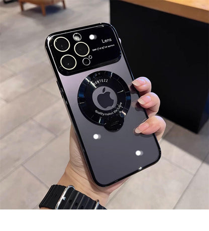 Suitable for iPhone 15 14 13 12 11 Pro Max Plus Transparent Magnifying Glass Phone Case Apple 14 Pro Max Window Magnetic Stand Protective Cover 13