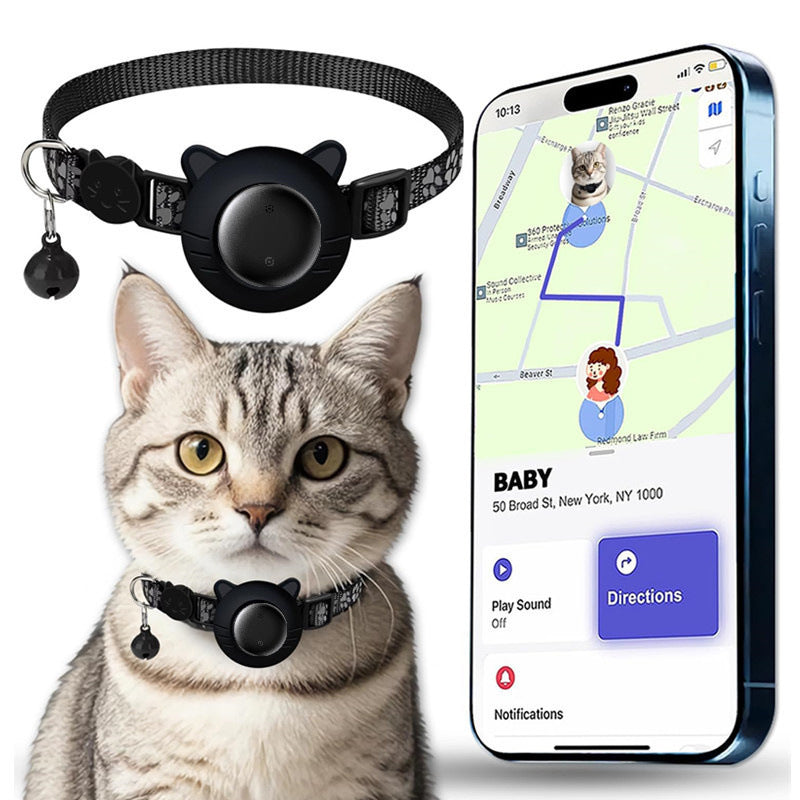 iOS Dedicated Pet Locator Collar Global Tracker Compatible with Apple Find My Locator Cat Collar