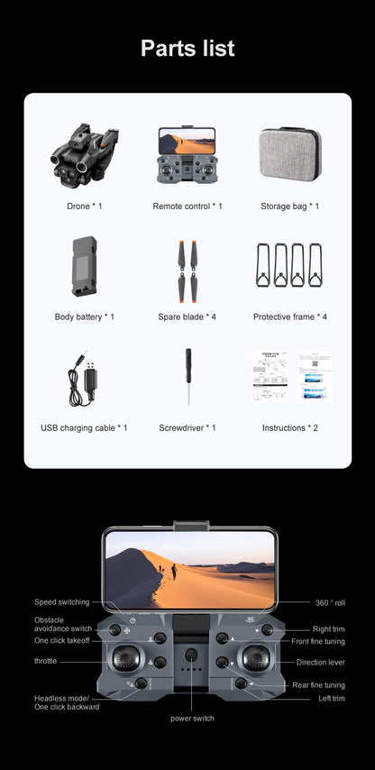 Cross-Border K9MAX Drone Aerial Photography Three Lens Four Axis Aircraft Optical Flow Obstacle Avoidance Remote Control Aircraft Toy drone