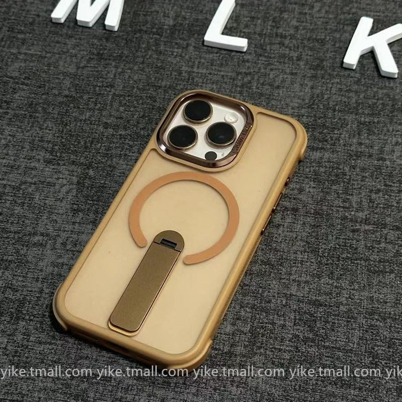 Suitable for iPhone 17 16 15 14 13 12 Pro Max Air Plus SE Phone Case Matte Magnetic Case Apple 15 Stand One-word Bracket Phone Protective Cover