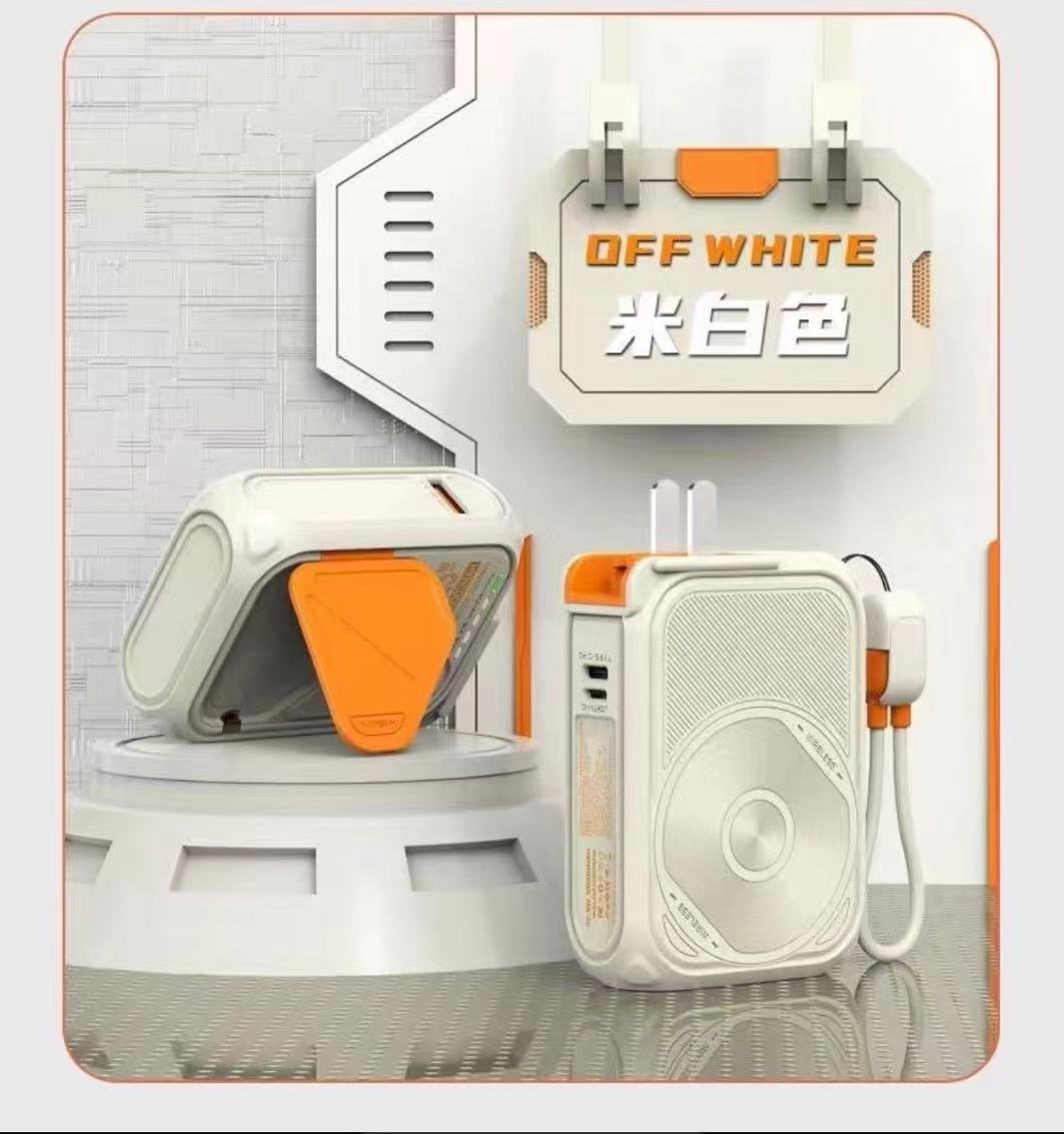 AC Plug Charger20000Ma  5-in-1 Wireless Magnetic Charging22.5W Fast Charging Built-in Cable Portable Power Bank