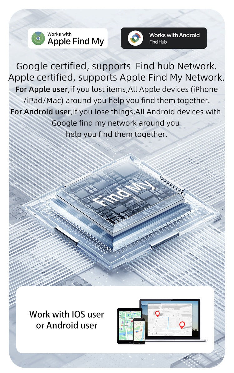 Compatible with Apple and Android Dual System Locator Findmy Google Android Pet Car Anti-Lost Device