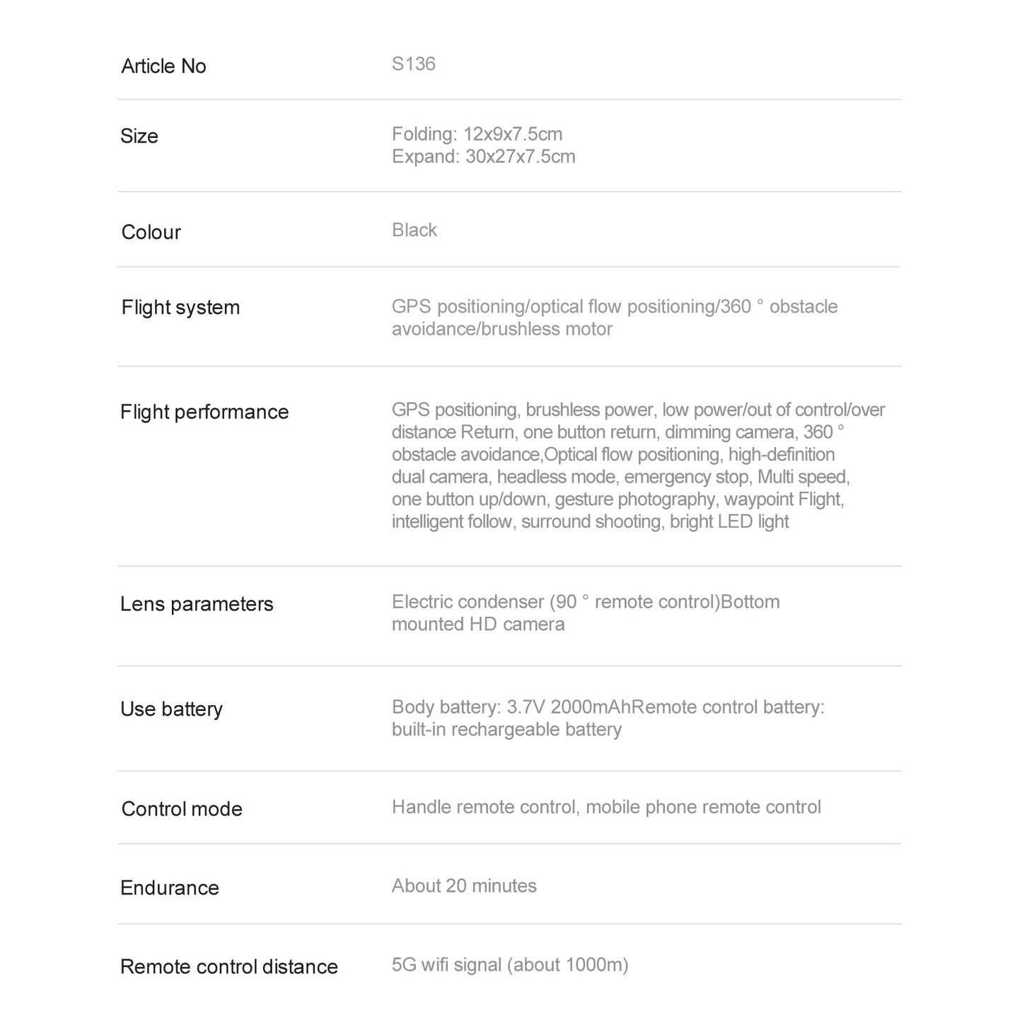 Cross-Border S136Uav GPS Positioning Brushless Motor HD Dual Camera Aerial Photography Obstacle Avoidance Remote Control Aircraft Drone