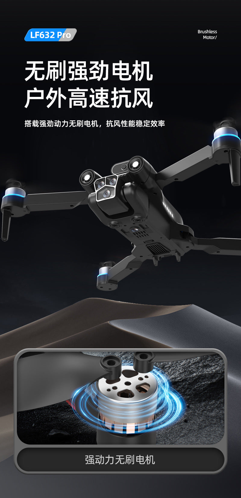 Cross-Border LF632Drone with screen control, optical flow positioning, quadcopter with brushless motor Remote Control Airplane Toy