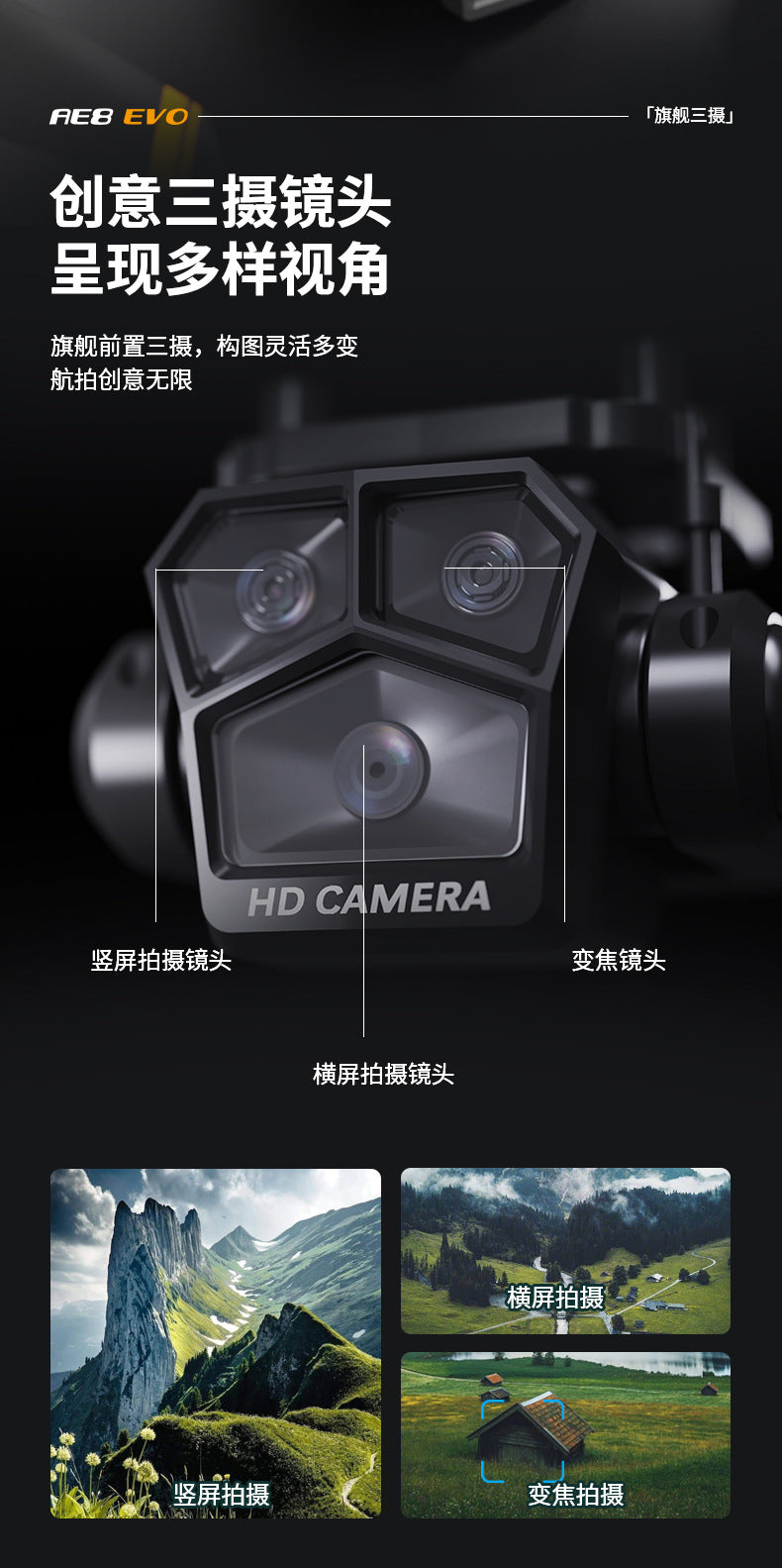 Cross-Border AE8EVO Drone Brushless Motor HD Professional Aerial Photography360Omni-directional Obstacle Avoidance Drone Drone