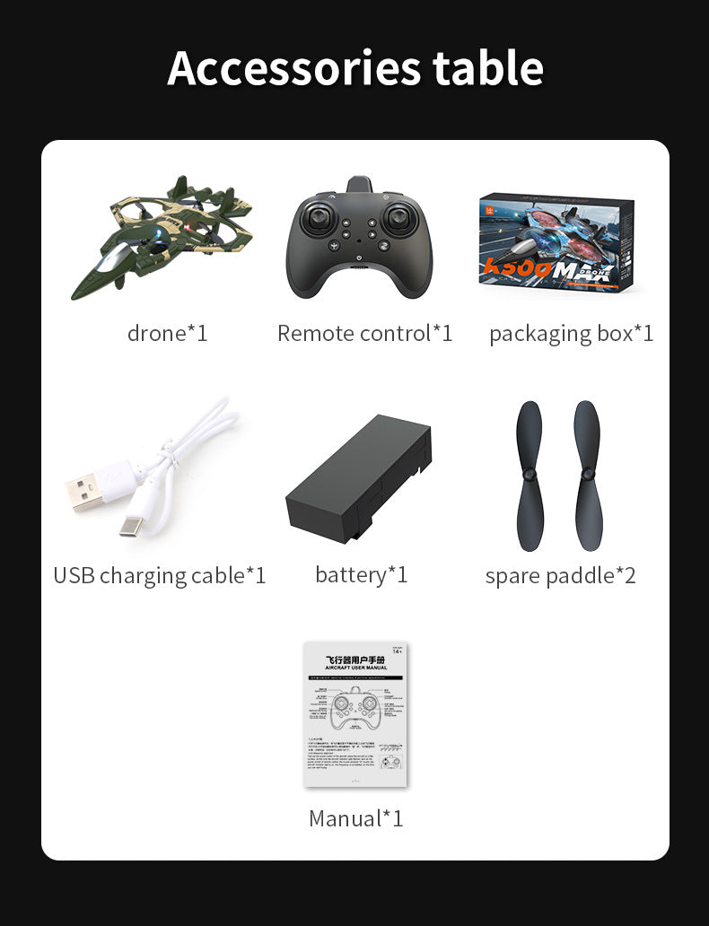 Cross-Border K500Max Fighter Four-Channel Suspension Four-Axis Drone Altitude Hold Roll Stunt Lighting Aircraft Low Price