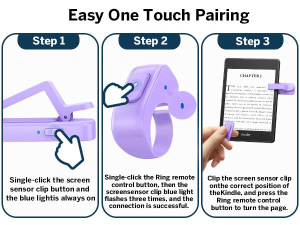 DATAFY Page Turner Ring for Kindle, Hands-Free Remote Control with Storage Bag, Camera Shutter & Video Recording, eReaders Clicker for Kindle iPad iPhone Tablets,TikTokShopBlackFriday