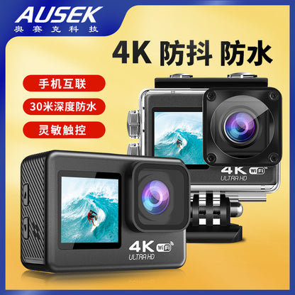 Cross-Border4k Waterproof Sports Camera HD Outdoor Shooting Cycling Underwater Helmet Camera Sports Camera Factory