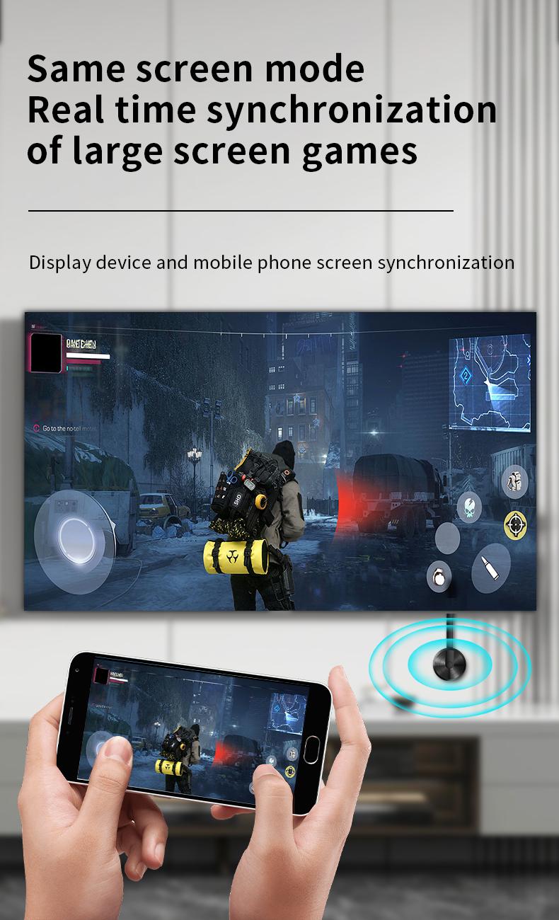 ZIHNIC Wireless Screen Projector HD TV Monitor Portable Mobile Phone Connection TV Monitor HD Wireless 5G 4K Horizontal and Vertical Screen Connector