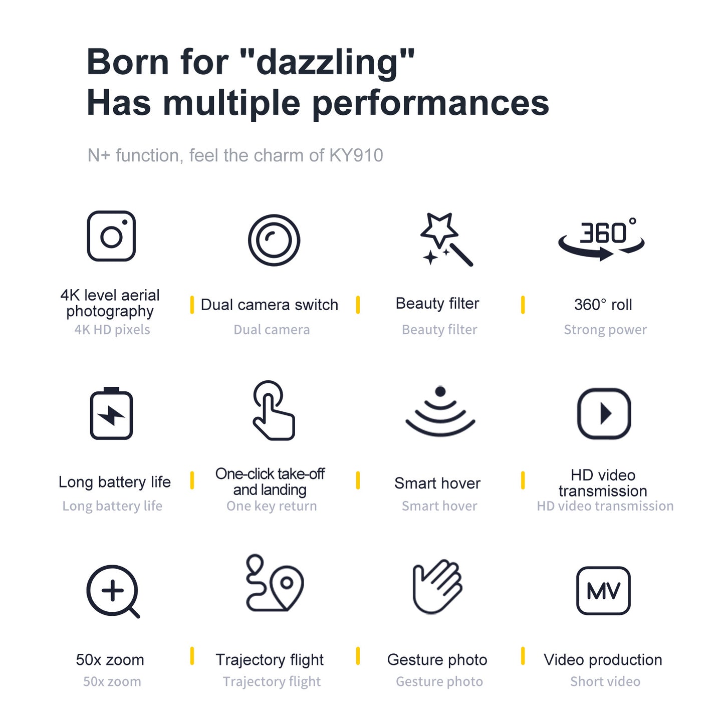 Cross-Border KY910Mini Folding Drone4K High-definition dual-camera aerial photography quadcopter with altitude hold remote control aircraft