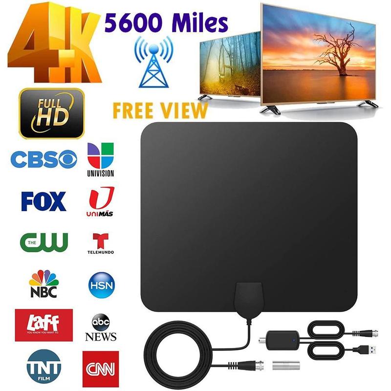 HDTV Antenna, Long Range Indoor/Outdoor Digital TV Antenna with Amplifier, Magnetic Base, 4K 1080p Support, Free Local Channels