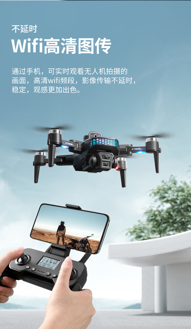 Cross-Border XT505Uav GPS Positioning Brushless Motor HD Dual Camera Aerial Photography Obstacle Avoidance Remote Control Aircraft Drone