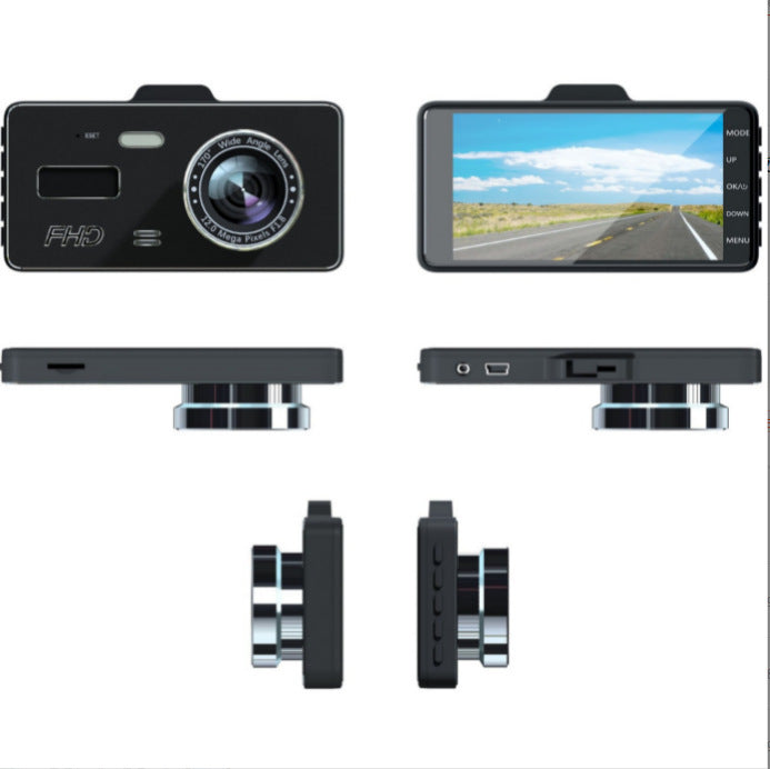 Hd4Inch2.5D Touch Control Front and Rear Dual Recording Car Camera DVR24Hourly Parking Monitoring1080P Driving Recorder