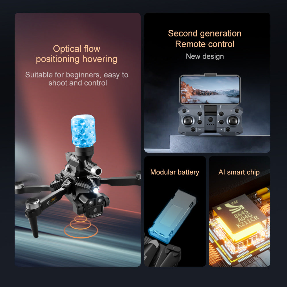 K11Max Drone Brushless Motor Three-Camera Aerial Photography Quadcopter Water Bomb Launch Remote Control Aircraft Drone