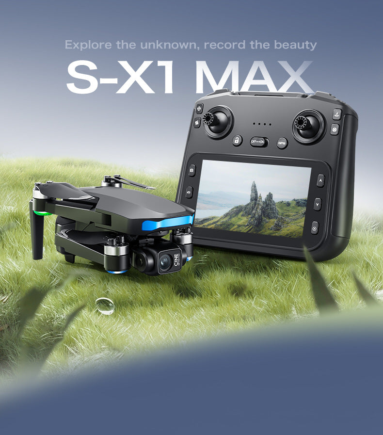 Cross-Border S-X1Drone Remote Control Belt5.9inch screen three-axis gimbal GPS Aerial Photography Four-Axis Remote Control Aircraft
