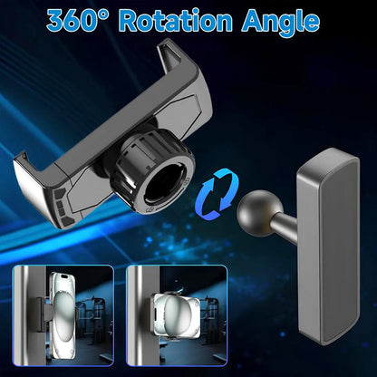 Portable Gym Magnetic Phone Holder with Magnet Base Attach to Metal Surface, 360° Adjustable Gym Phone Holder Magnet Mount for All Smartphones