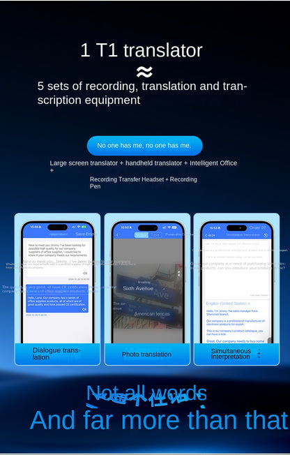 Black Technology Ai Large Model T1 Translator Ultra-thin Card Magnetic One-click Translation Global Video Inter-Translation