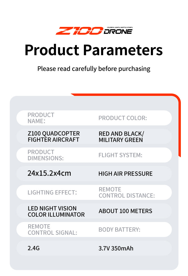Cross-Border Z100Fighter Four-Channel Suspension Four-Axis Drone Altitude Hold Roll Stunt Gyro Light Aircraft Low Price