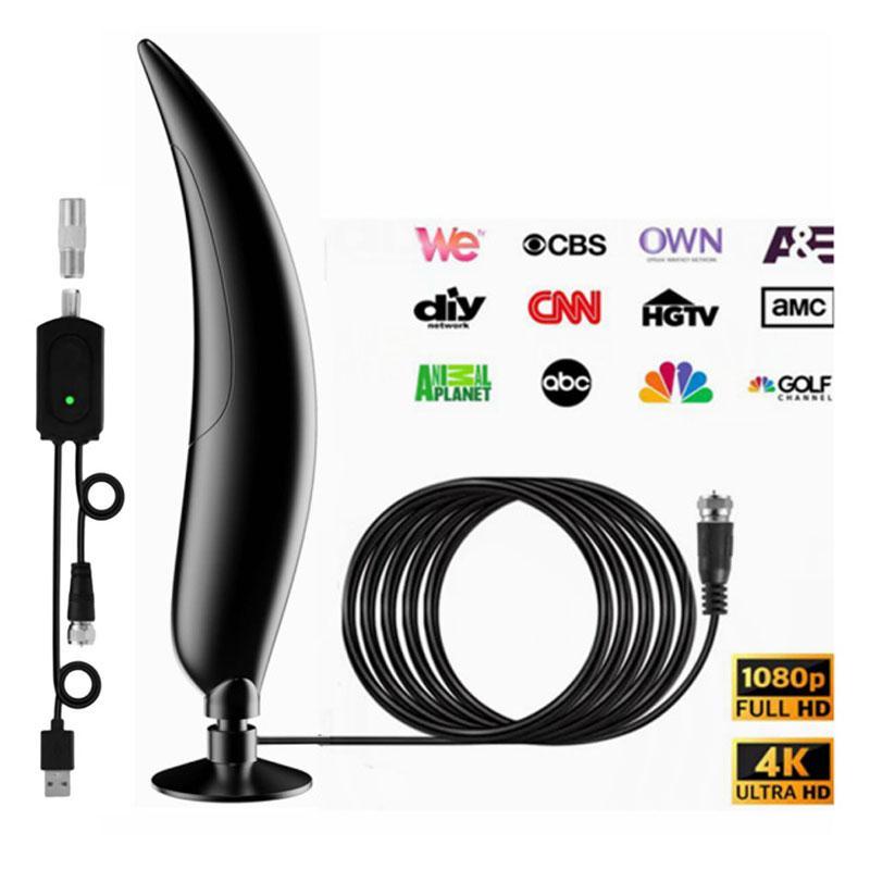 HDTV Antenna, Long Range Indoor/Outdoor Digital TV Antenna with Amplifier, Magnetic Base, 4K 1080p Support, Free Local Channels