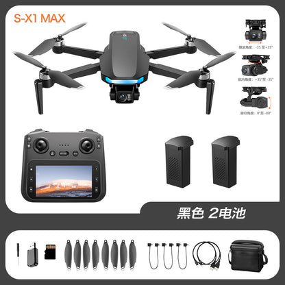Cross-Border S-X1Drone Remote Control Belt5.9inch screen three-axis gimbal GPS Aerial Photography Four-Axis Remote Control Aircraft