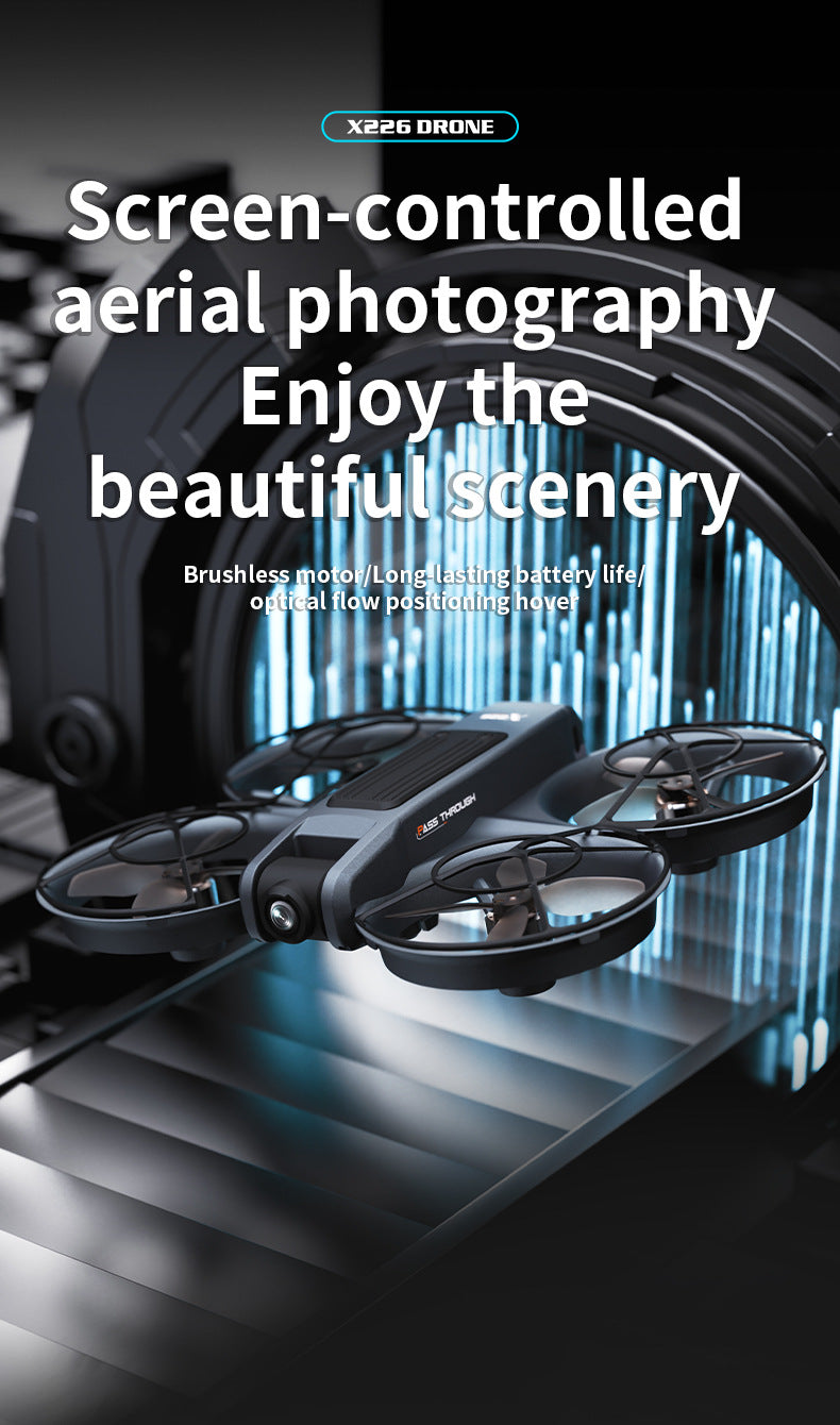 Cross-Border X226Drone flying with screen VR No Need for Phone Drone Aerial Photography HD Professional Optical Flow Brushless