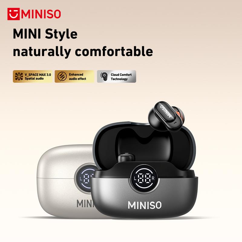 MINISO MS105 Wireless Earbuds Bluetooth 6.0 Earphones, In Ear Earbuds,Waterproof Wireless Earphones, Suitable for Office, Sports, Study and Audio Calls, Built in Microphone, Gaming Bluetooth Headphones