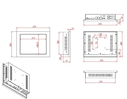 GS-P104-1024-4C inch industrial touch panel PC For Intel J1900 CPU 4GB RAM 120GB SSD LAN 4*RS232 1024X768 LCD Industrial Tablet