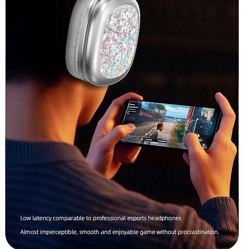 YANUQIA Wireless Headphones, Over-ear Headphones, Hi-Fi Stereo , Suitable for Travel, Work, Sports and Games, Built-in Microphone, Large Battery For Long-Lasting, Suitable For IPhone, Laptop, IOS/Android Bluetooth Headphones