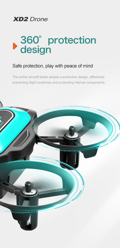 Cross-Border XD2Mini Drone, Shockproof and Impact Resistant2.4G Four-Axis Aircraft360°Rotating and Rolling Remote Control Toy