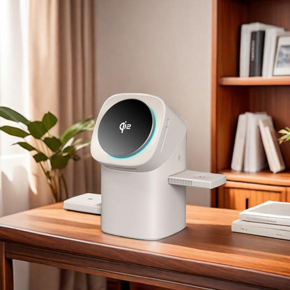 Three in one wireless charger, fast charging, Qi2 certified, suitable for iPhone, iWatch, AirPods headphone charging stations, touch pop-up charging, easy to carry wireless charger,Wireless Multi-Device Charging touch pop-up charging,Gifts,Mother's Day