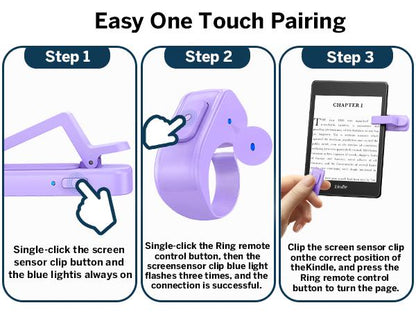 DATAFY Page Turner Ring for Kindle, Hands-Free Remote Control with Storage Bag, Camera Shutter & Video Recording, eReaders Clicker for Kindle iPad iPhone Tablets,TikTokShopBlackFriday