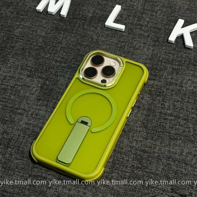 Suitable for iPhone 17 16 15 14 13 12 Pro Max Air Plus SE Phone Case Matte Magnetic Case Apple 15 Stand One-word Bracket Phone Protective Cover